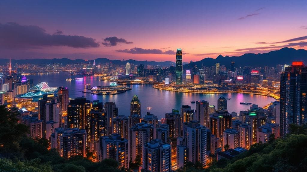 Hong Kong harbour twilight